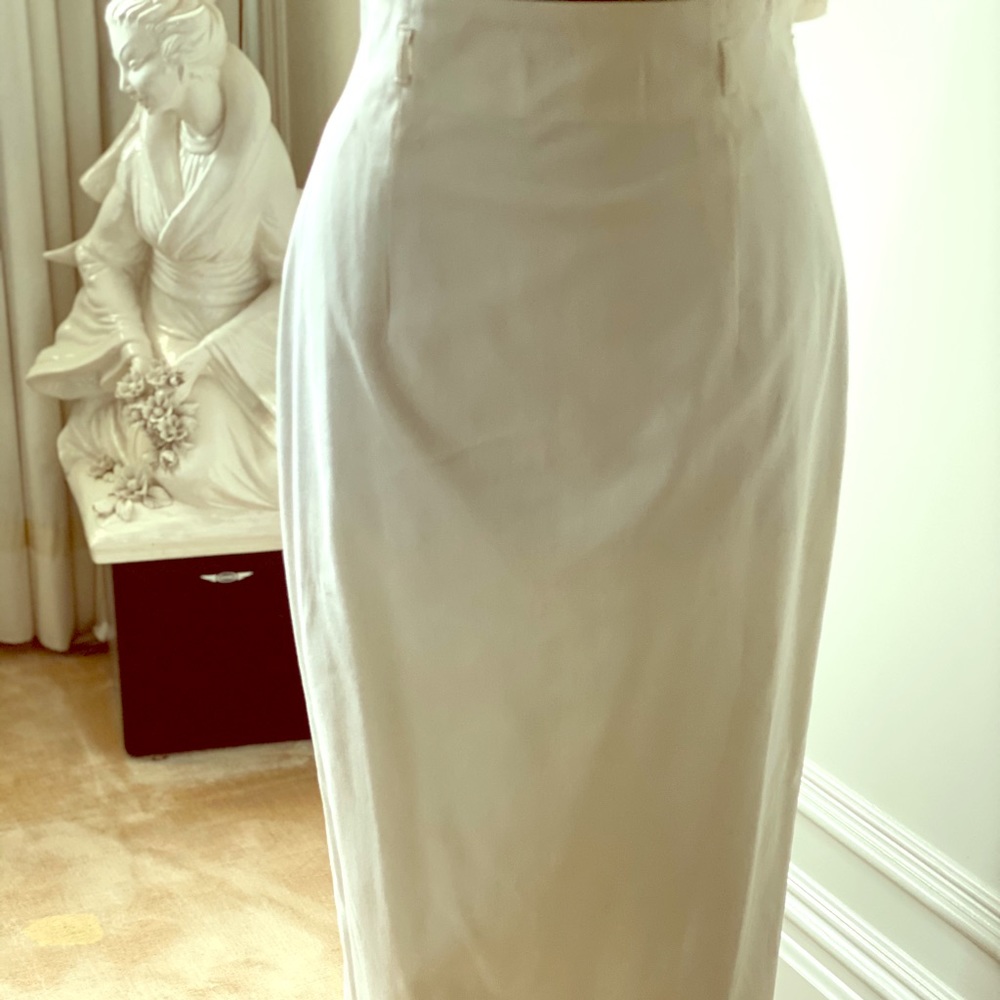 Floor length cotton skirt back slit